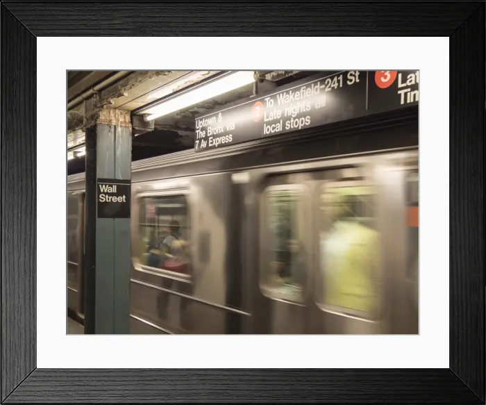 Framed Print : Wall Street subway train and station, Manhattan, New York City, New York, United States of America, North America Framed Print : Wall Street subway train and station, Manhattan, New York City, New York, United States of America, North America
