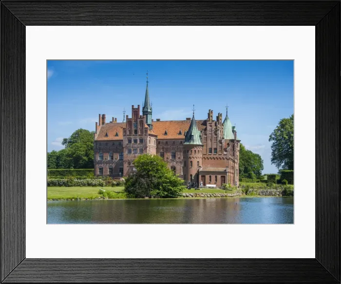 Framed Print : Pond in front of Castle Egeskov, Denmark, Scandinavia, Europe Framed Print : Pond in front of Castle Egeskov, Denmark, Scandinavia, Europe