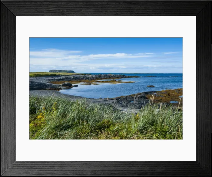 Framed Print : Little bay in the Norstead Viking Village and Port of Trade reconstruction of a Viking Age settlement, Newfoundland, Canada, North America Framed Print : Little bay in the Norstead Viking Village and Port of Trade reconstruction of a Viking Age settlement, Newfoundland, Canada, North America