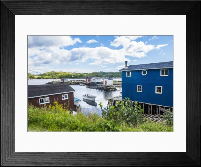 Framed Print : Fishing cabins in Rose Blanche, Newfoundland, Canada, North America