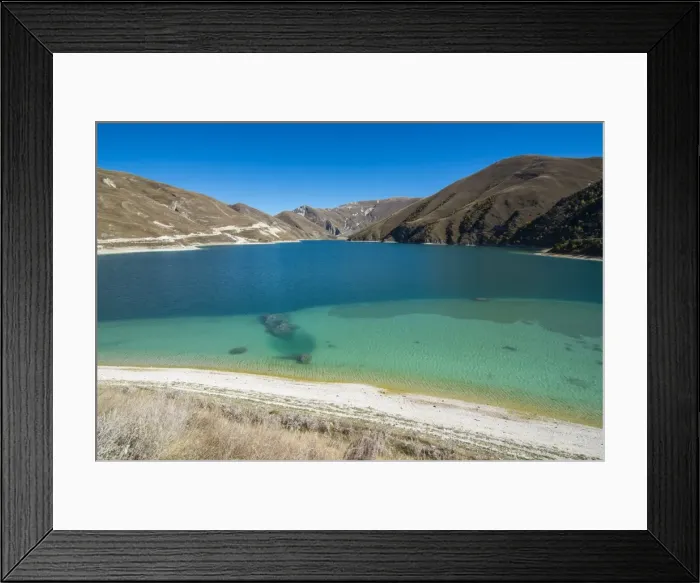 Framed Print : Lake Kezenoyam (Lake Goluboye) in Chechen Mountains, half in Chechnya and half in Dagestan, Caucasus, Russia, Europe Framed Print : Lake Kezenoyam (Lake Goluboye) in Chechen Mountains, half in Chechnya and half in Dagestan, Caucasus, Russia, Europe