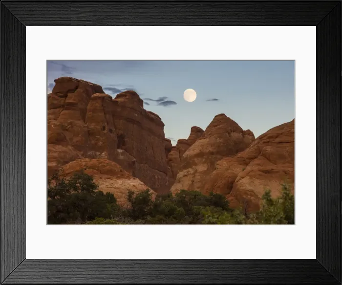 Framed Print : Full moon over Fiery Furnace, a maze like passageway, Arches National Park, Utah, United States of America, North America Framed Print : Full moon over Fiery Furnace, a maze like passageway, Arches National Park, Utah, United States of America, North America