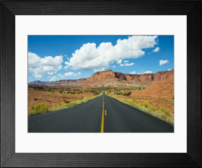 Framed Print : Road leading through the Capitol Reef National Park, Utah, United States of America, North America Framed Print : Road leading through the Capitol Reef National Park, Utah, United States of America, North America