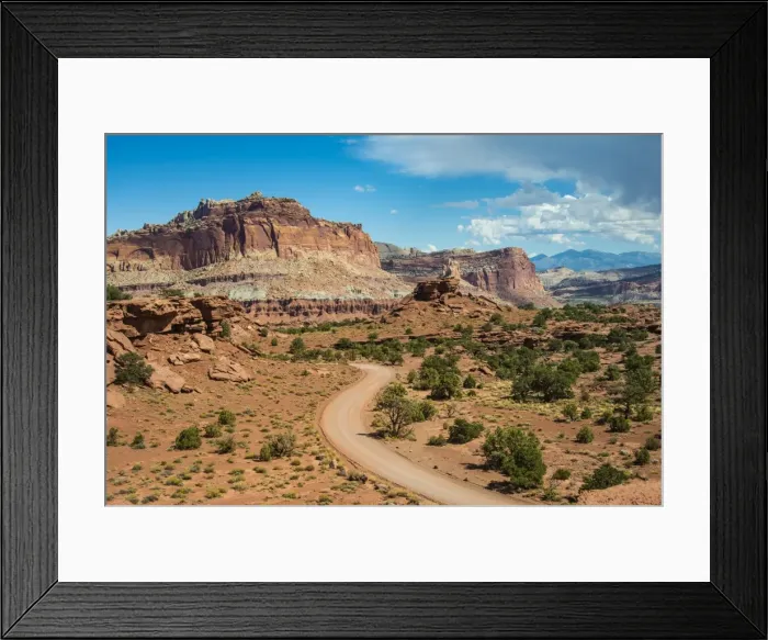 Framed Print : Road leading through the Capitol Reef National Park, Utah, United States of America, North America Framed Print : Road leading through the Capitol Reef National Park, Utah, United States of America, North America
