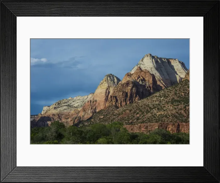 Framed Print : Late sunlight glowing on the rocks of the Zion National Park, Utah, United States of America, North America