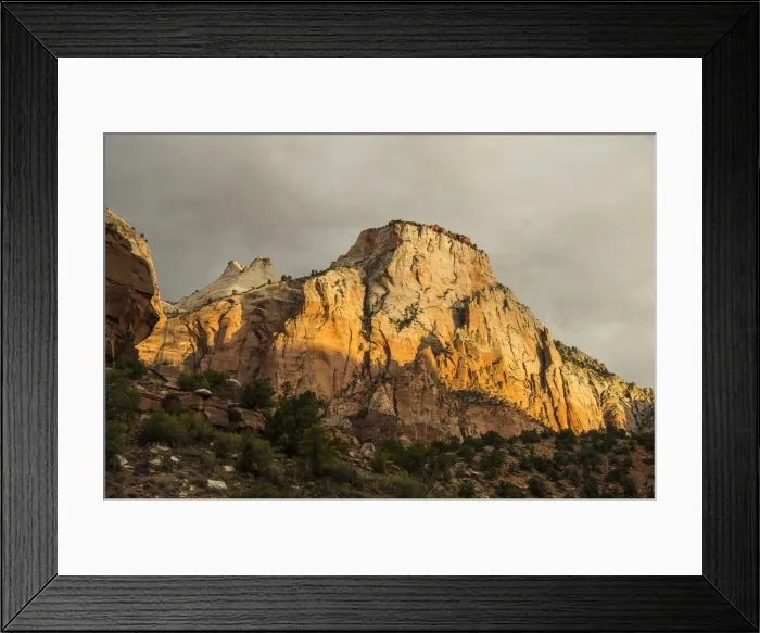 Framed Print : Early morning sunlight shining on the towering cliffs of the Zion National Park, Utah, United States of America, North America Framed Print : Early morning sunlight shining on the towering cliffs of the Zion National Park, Utah, United States of America, North America