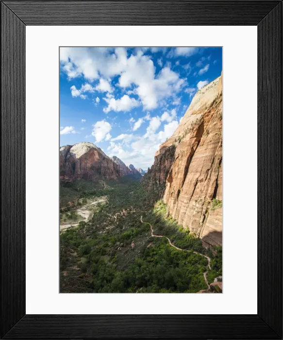 Framed Print : View over the cliffs of the Zion National Park and the Angels Landing path, Zion National Park, Utah, United States of America, North America Framed Print : View over the cliffs of the Zion National Park and the Angels Landing path, Zion National Park, Utah, United States of America, North America