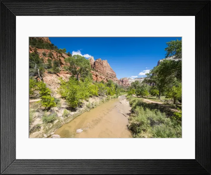 Framed Print : Virgin River flowing through the Zion National Park, Utah, United States of America, North America Framed Print : Virgin River flowing through the Zion National Park, Utah, United States of America, North America