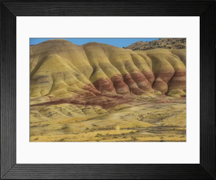 Framed Print : Multicoloured strata in the Painted Hills unit in the John Day Fossil Beds National Monument, Oregon, United States of America, North America Framed Print : Multicoloured strata in the Painted Hills unit in the John Day Fossil Beds National Monument, Oregon, United States of America, North America