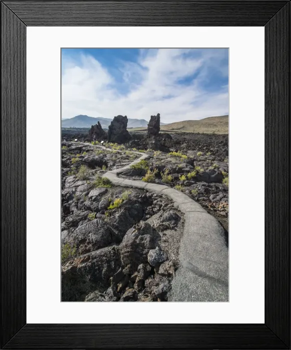Framed Print : Walkway through cold lava in the Craters of the Moon National Park, Idaho, United States of America, North America Framed Print : Walkway through cold lava in the Craters of the Moon National Park, Idaho, United States of America, North America