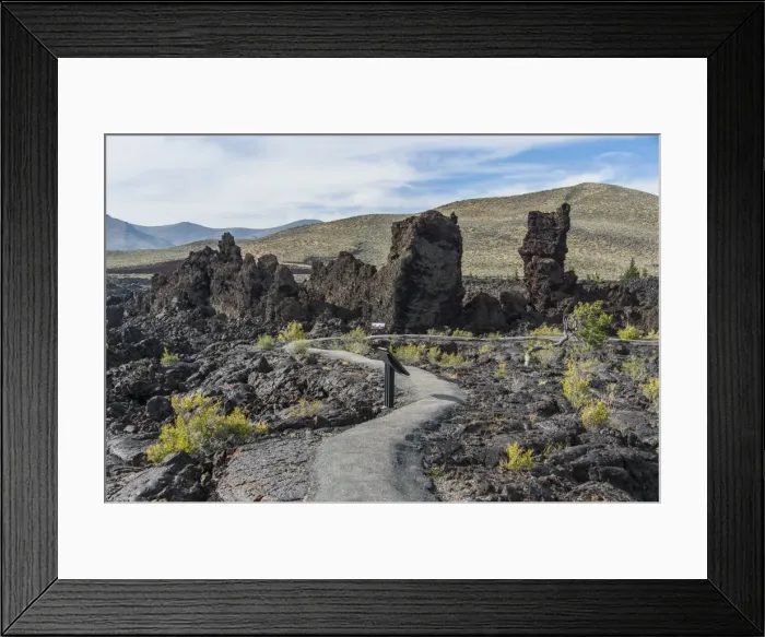 Framed Print : Walkway through cold lava in the Craters of the Moon National Park, Idaho, United States of America, North America Framed Print : Walkway through cold lava in the Craters of the Moon National Park, Idaho, United States of America, North America