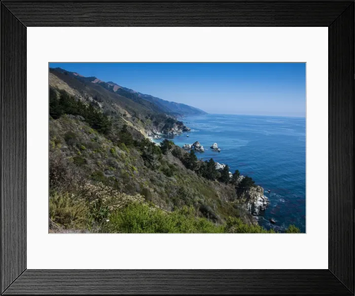 Framed Print : Overlook over the rocky coast of Big Sur, California, USA Framed Print : Overlook over the rocky coast of Big Sur, California, USA