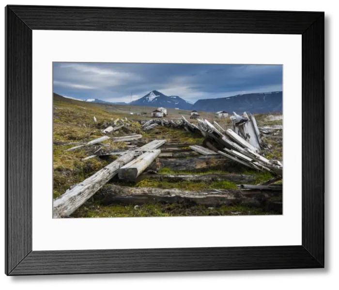 Framed Print : Wooden train tracks in the abandonend Russian coalmine, Colesbukta, Svalbard, Arctic, Norway, Scandinavia, Europe Framed Print : Wooden train tracks in the abandonend Russian coalmine, Colesbukta, Svalbard, Arctic, Norway, Scandinavia, Europe