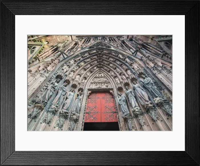 Framed Print : Detail of the tympanum on Notre Dame de Strasbourg Cathedral, UNESCO World Heritage Site, Strasbourg, Bas-Rhin, Alsace, France, Europe