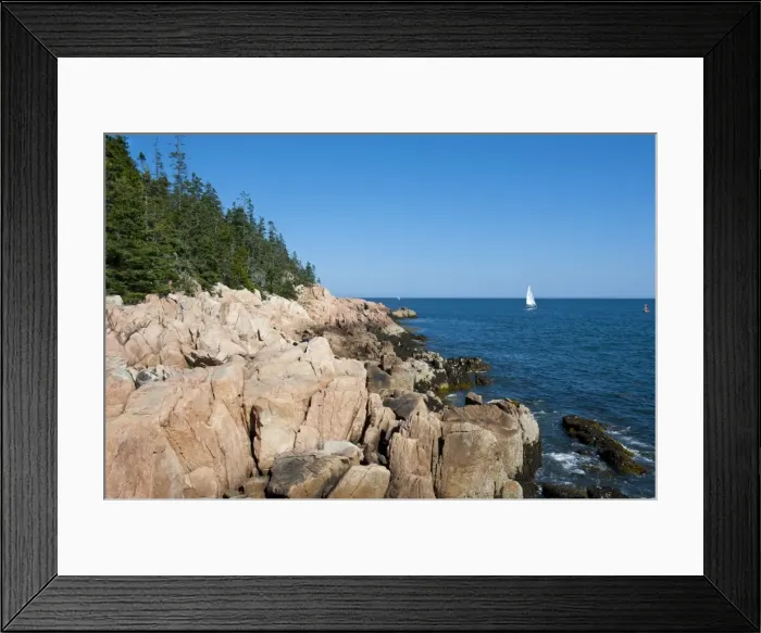 Framed Print : Sailing boat at the rocky cliffs of Bass Harbor Head Lighthouse, Acadia National Park, Maine, New England, United States of America, North America Framed Print : Sailing boat at the rocky cliffs of Bass Harbor Head Lighthouse, Acadia National Park, Maine, New England, United States of America, North America