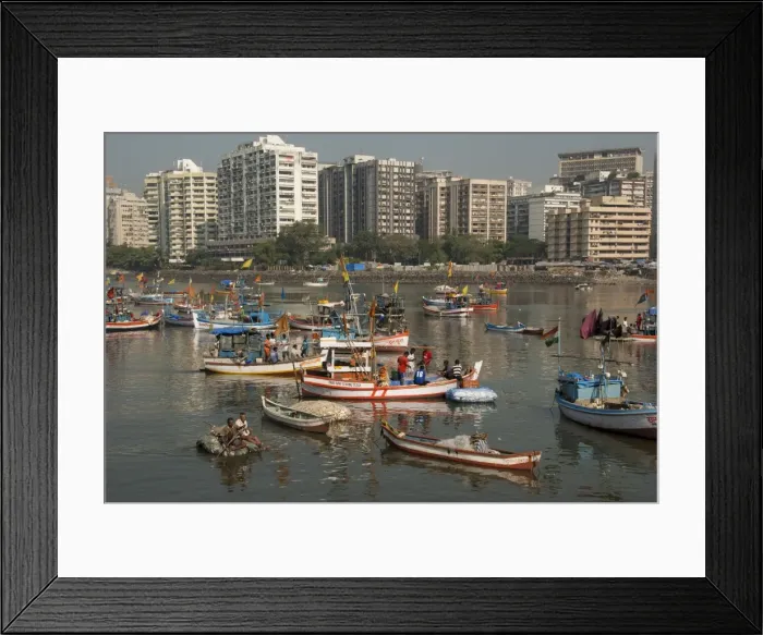 Framed Print : Colaba fishing fleet lands its catch in Back Bay, southern end of Mumbai city, Maharashtra, India, Asia Framed Print : Colaba fishing fleet lands its catch in Back Bay, southern end of Mumbai city, Maharashtra, India, Asia
