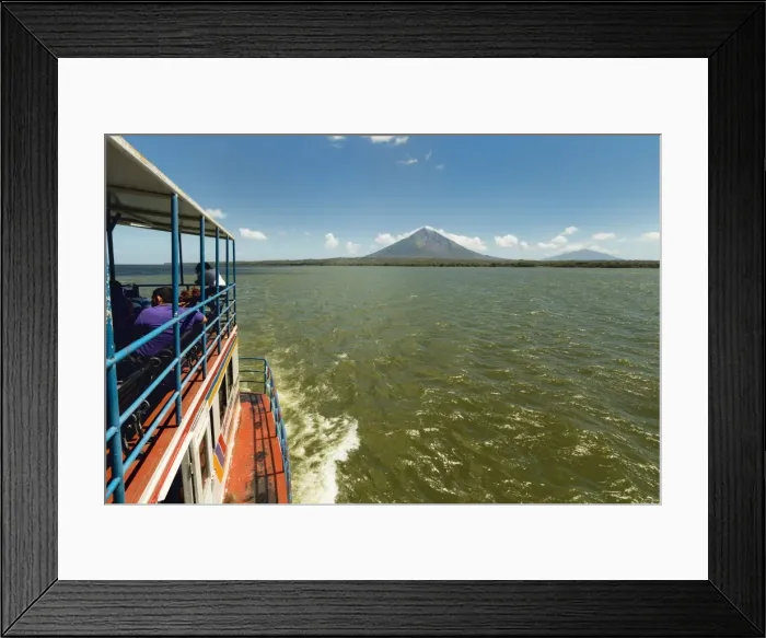 Framed Print : Ferry and the twin peaks of Omotepe Islands volcanoes Concepcion on left and Maderas, Isla Omotepe, Lake Nicaragua, Nicaragua, Central America Framed Print : Ferry and the twin peaks of Omotepe Islands volcanoes Concepcion on left and Maderas, Isla Omotepe, Lake Nicaragua, Nicaragua, Central America