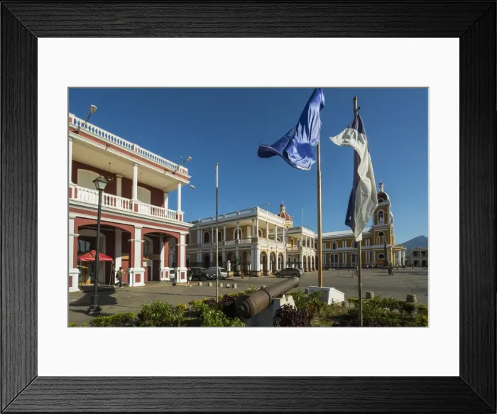 Framed Print : Plaza de la Independencia and Parque Central with Granada Cathedral beyond, in centre of this historic city, Granada, Nicaragua, Central America Framed Print : Plaza de la Independencia and Parque Central with Granada Cathedral beyond, in centre of this historic city, Granada, Nicaragua, Central America