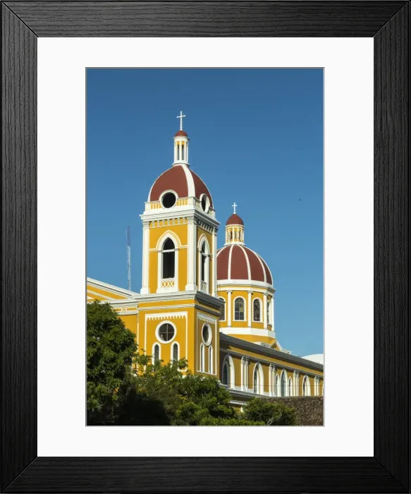 Framed Print : Granada Cathedral, first built in 1583 and sacked by pirates many times, in the heart of this historic city, Granada, Nicaragua, Central America