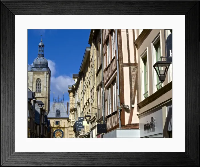Framed Print : Gros Horloge street, and half timbered houses, Rouen, Normandy, France, Europe Framed Print : Gros Horloge street, and half timbered houses, Rouen, Normandy, France, Europe