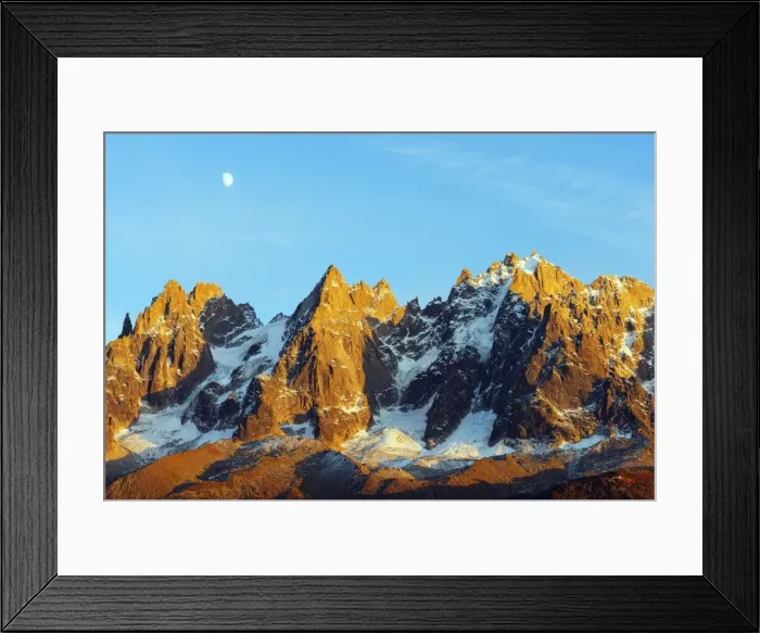 Framed Print : Moon rising over Aiguilles des Chamonix, Chamonix, Rhone Alps, Haute Savoie, France, Europe Framed Print : Moon rising over Aiguilles des Chamonix, Chamonix, Rhone Alps, Haute Savoie, France, Europe