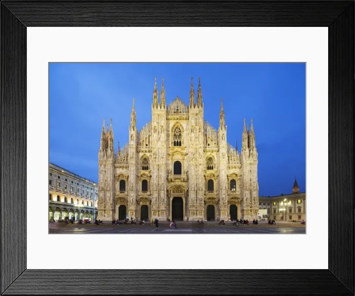 Framed Print : Piazza del Duomo and the Duomo, Gothic style cathedral, Milan, Lombardy, Italy, Europe