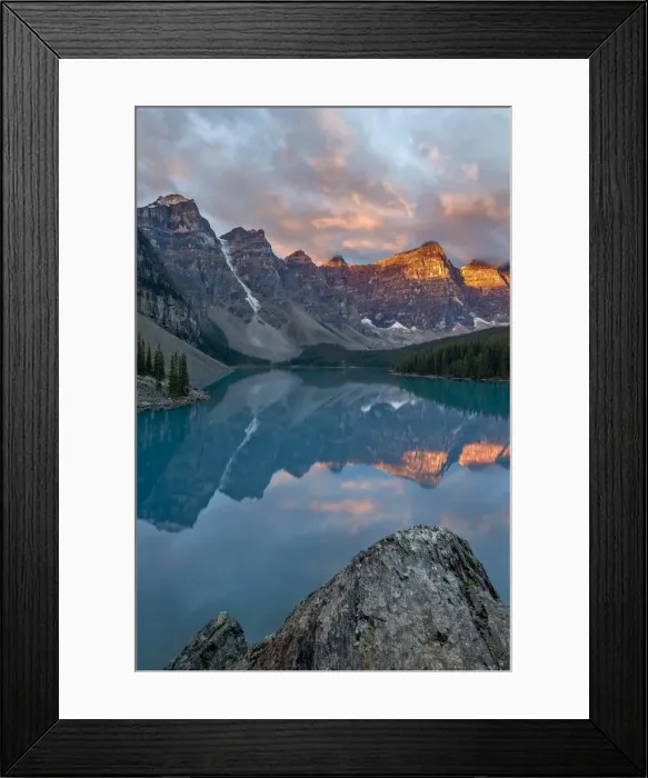 Framed Print : Moraine Lake at sunrise with pink clouds, Banff National Park, UNESCO World Heritage Site, Alberta, Rocky Mountains, Canada, North America Framed Print : Moraine Lake at sunrise with pink clouds, Banff National Park, UNESCO World Heritage Site, Alberta, Rocky Mountains, Canada, North America