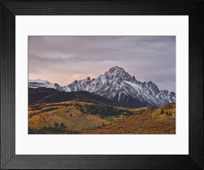 Framed Print : Mount Sneffels at sunrise in the fall, Uncompahgre National Forest, Colorado, United States of America, North America Framed Print : Mount Sneffels at sunrise in the fall, Uncompahgre National Forest, Colorado, United States of America, North America
