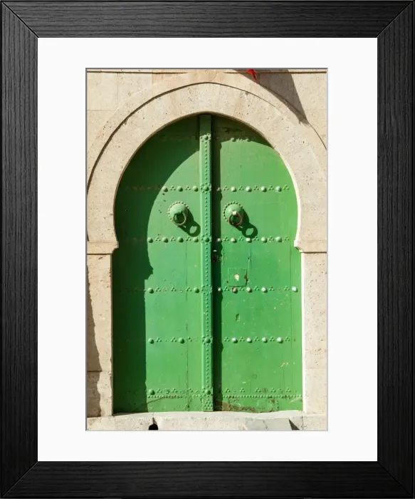 Framed Print : Green door, La Goulette, Tunisia, North Africa, Africa