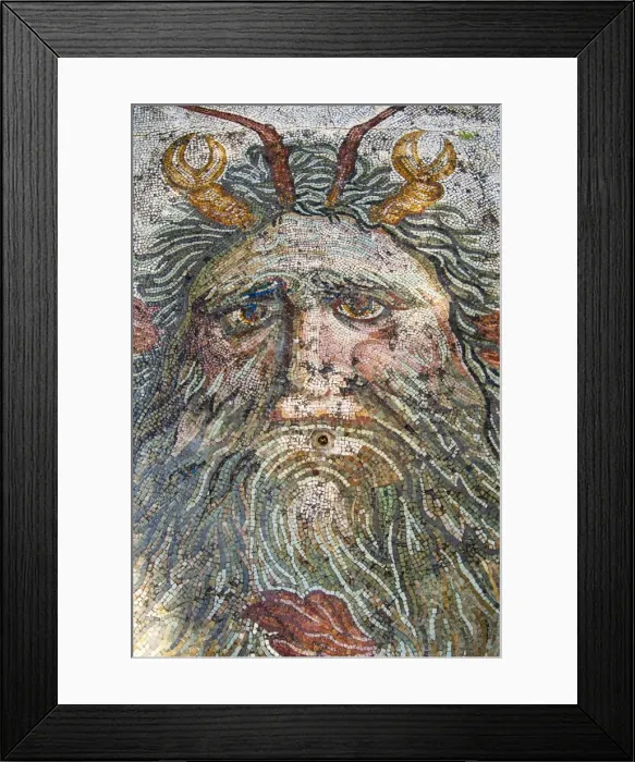 Framed Print : Mosaic, Neptune, Utica Punic and Roman archaeological site, Tunisia, North Africa, Africa Framed Print : Mosaic, Neptune, Utica Punic and Roman archaeological site, Tunisia, North Africa, Africa