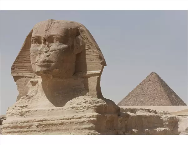 The Sphinx and the Pyramid of Menkaure in Giza, UNESCO World Heritage Site, near Cairo, Egypt, North Africa, Africa