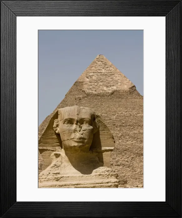 Framed Print : The Sphinx and the Pyramid of Khafre in Giza, UNESCO World Heritage Site, near Cairo, Egypt, North Africa, Africa
