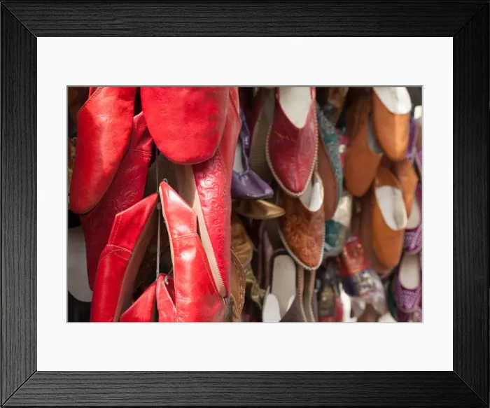 Framed Print : Traditional Egyptian shoes for sale in a shop in Cairo old town, Egypt, North Africa, Africa Framed Print : Traditional Egyptian shoes for sale in a shop in Cairo old town, Egypt, North Africa, Africa