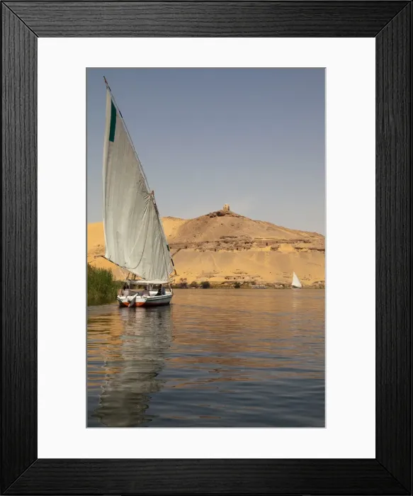 Framed Print : A traditional felucca sailing boat on the River Nile near Aswan, Egypt, North Africa, Africa Framed Print : A traditional felucca sailing boat on the River Nile near Aswan, Egypt, North Africa, Africa