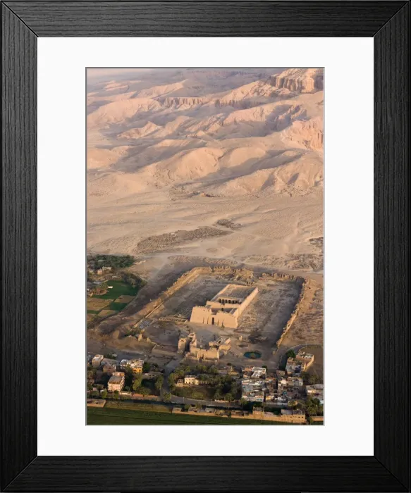 Framed Print : Medinet Habu Temple near Luxor from a hot air balloon, Thebes, UNESCO World Heritage Site, Egypt, North Africa, Africa Framed Print : Medinet Habu Temple near Luxor from a hot air balloon, Thebes, UNESCO World Heritage Site, Egypt, North Africa, Africa