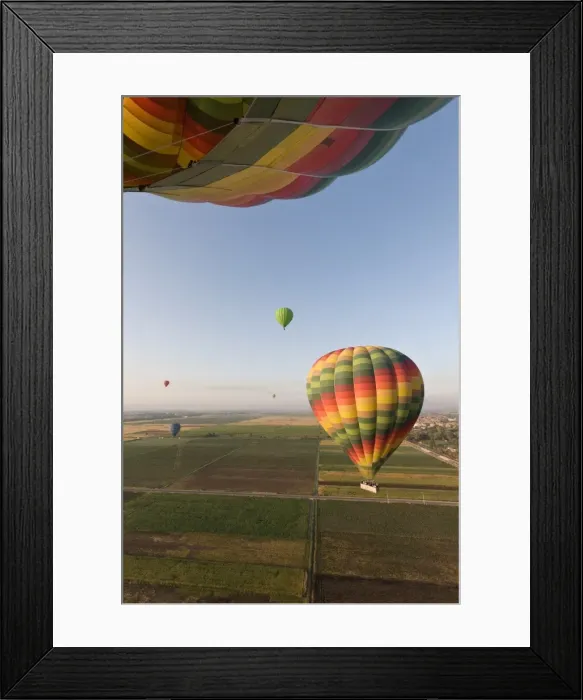 Framed Print : Hot air balloons flying over fields near Luxor, Egypt, North Africa, Africa Framed Print : Hot air balloons flying over fields near Luxor, Egypt, North Africa, Africa
