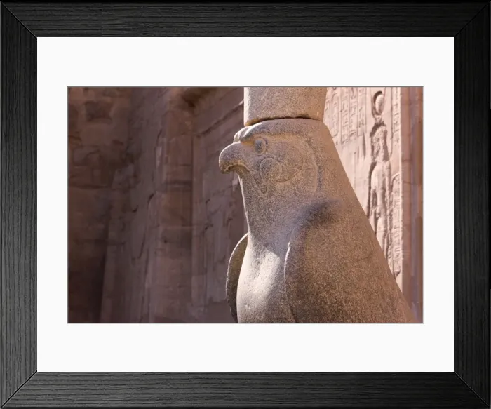 Framed Print : Statue of Horus in the ancient Egyptian Temple of Edfu, Egypt, North Africa, Africa Framed Print : Statue of Horus in the ancient Egyptian Temple of Edfu, Egypt, North Africa, Africa