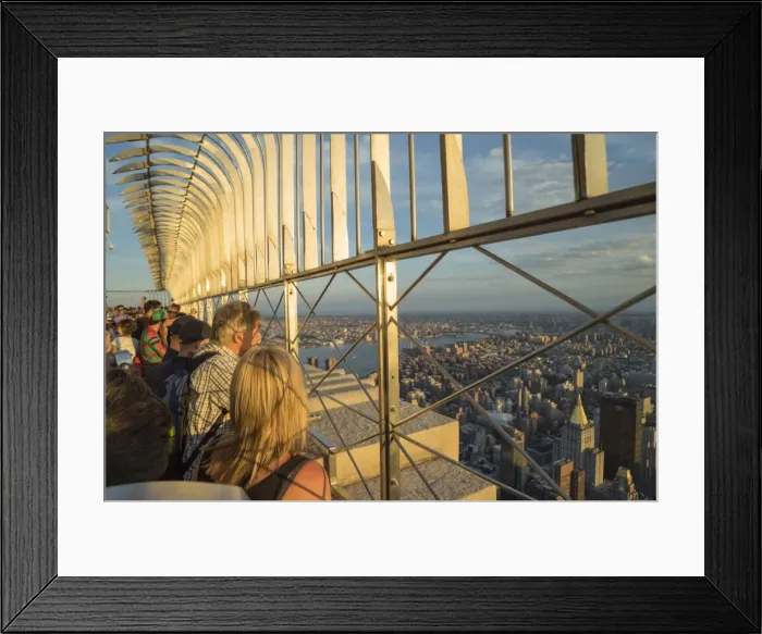Framed Print : Tourists at the Empire State Building viewing platform enjoying the view, Manhattan, New York City, New York, United States of America, North America Framed Print : Tourists at the Empire State Building viewing platform enjoying the view, Manhattan, New York City, New York, United States of America, North America