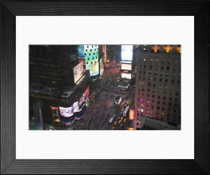Framed Print : High angle view of Times Square at dusk, Theatre District, Midtown, Manhattan, New York City, New York, United States of America, North America Framed Print : High angle view of Times Square at dusk, Theatre District, Midtown, Manhattan, New York City, New York, United States of America, North America