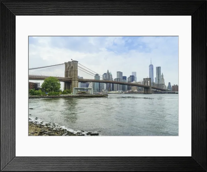 Framed Print : Brooklyn Bridge and Lower Manhattan skyscrapers including One World Trade Center, New York City, New York, United States of America, North America Framed Print : Brooklyn Bridge and Lower Manhattan skyscrapers including One World Trade Center, New York City, New York, United States of America, North America