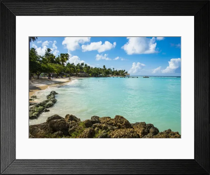 Framed Print : Sandy beach and palm trees of Pigeon Point, Tobago, Trinidad and Tobago, West Indies, Caribbean, Central America