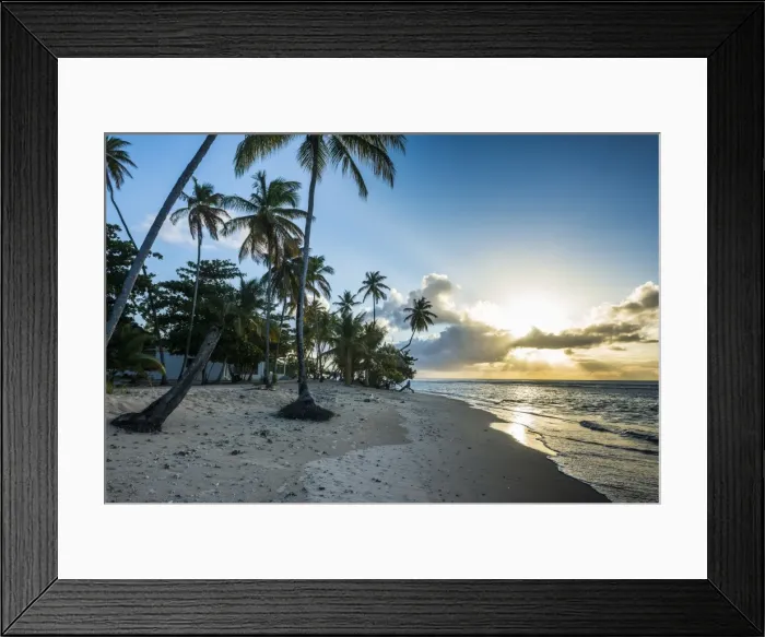 Framed Print : Sunset at the beach of Pigeon Point, Tobago, Trinidad and Tobago, West Indies, Caribbean, Central America