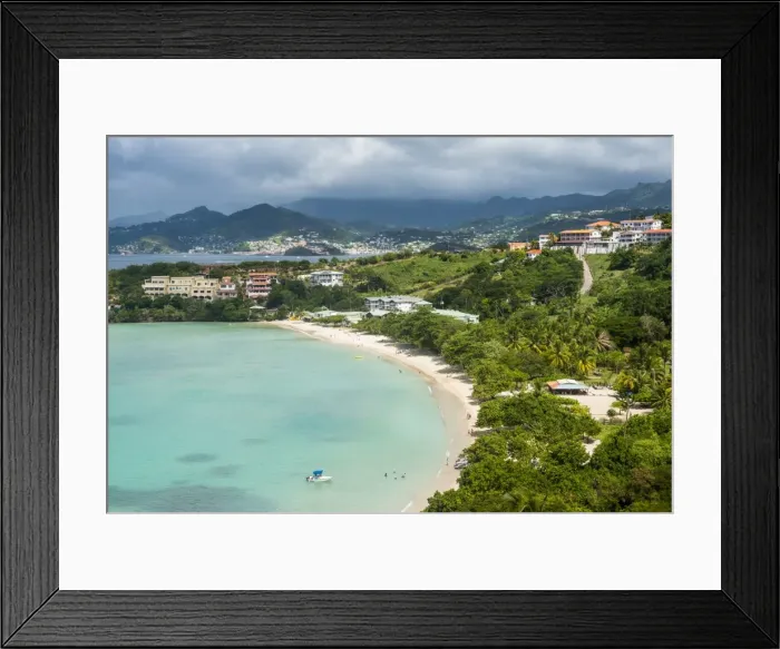 Framed Print : View over Mourne Rouge beach, Grenada, Windward Islands, West Indies, Caribbean, Central America