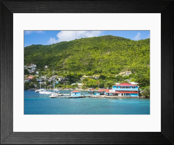 Framed Print : The harbour of Port Elizabeth, Admiralty Bay, Bequia, The Grenadines, St. Vincent and the Grenadines, Windward Islands, West Indies, Caribbean, Central America