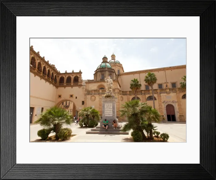 Framed Print : Piazza della Repubblica and Santissimo Salvatore Cathedral, Mazara del Vallo, Sicily, Italy, Europe