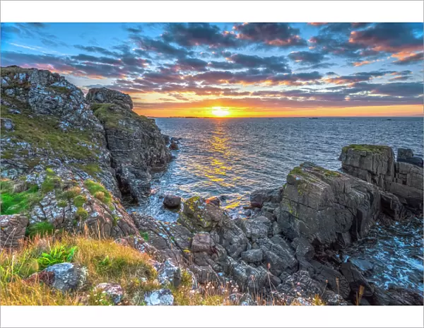 Lagavulin Bay at sunrise, Islay, Argyll and Bute, Scotland, United Kingdom, Europe