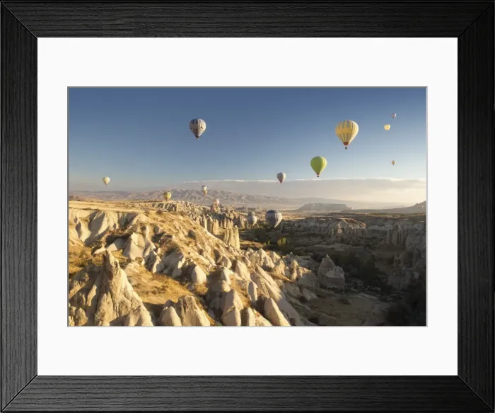 Framed Print : Hot air balloons over volcanic landscape in the dawn sky above Goreme, Cappadocia, Anatolia, Turkey, Asia Minor, Eurasia Framed Print : Hot air balloons over volcanic landscape in the dawn sky above Goreme, Cappadocia, Anatolia, Turkey, Asia Minor, Eurasia