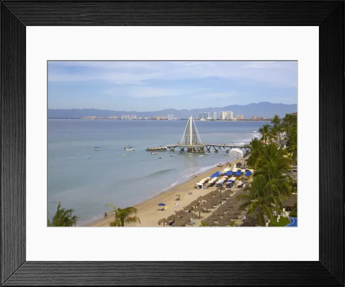 Framed Print : View of beach in Downtown, Puerto Vallarta, Jalisco, Mexico, North America Framed Print : View of beach in Downtown, Puerto Vallarta, Jalisco, Mexico, North America