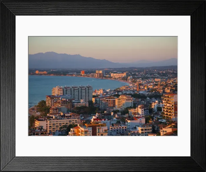Framed Print : View over Downtown at sunset, Puerto Vallarta, Jalisco, Mexico, North America Framed Print : View over Downtown at sunset, Puerto Vallarta, Jalisco, Mexico, North America