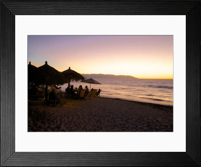 Framed Print : View over beach at dusk, Downtown, Puerto Vallarta, Jalisco, Mexico, North America Framed Print : View over beach at dusk, Downtown, Puerto Vallarta, Jalisco, Mexico, North America